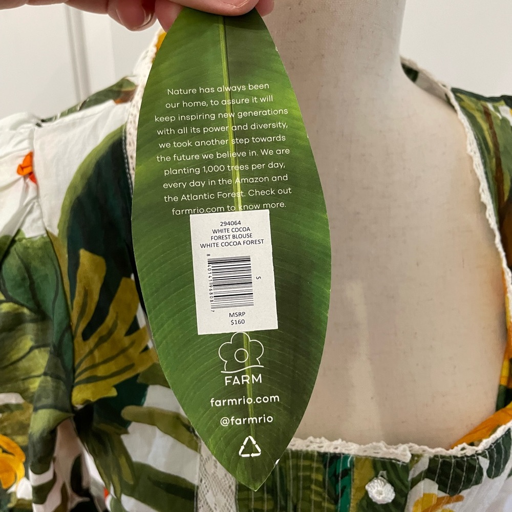 Farm Rio White Cocoa Forest Blouse - Picture 8 of 16